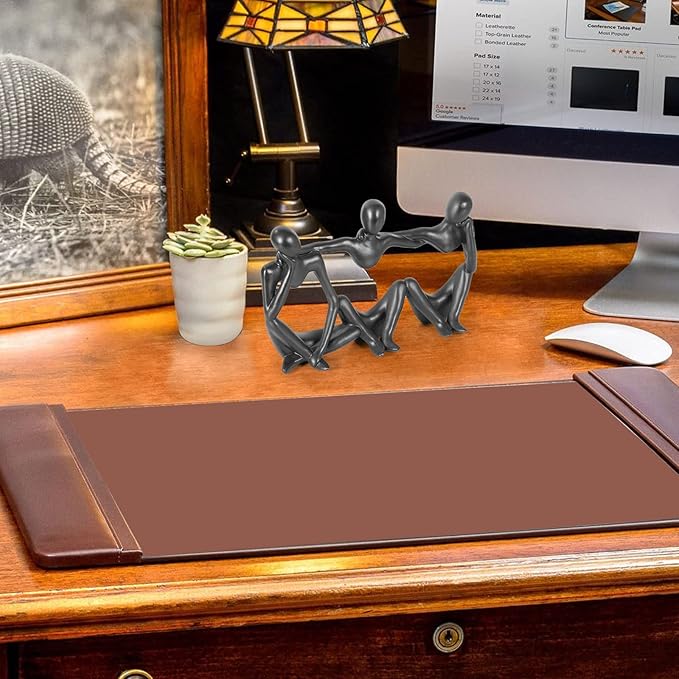 Thinker Statue Gold Decor Abstract Art Sculpture, Golden Resin Collectible Figurines for Home Living Room Office Shelf Decoration,Great Gifts Ideas (Conjoined Body-Black)