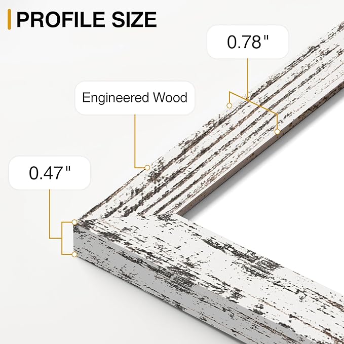 Vittanly Picture Frames Set of 10, Picture Frames Collage Wall Decor with Two 8x10, Four 5x7, and Four 4x6 Photo Frames, Gallery Wall Frame Set for Wall or Tabletop Display, Distressed White