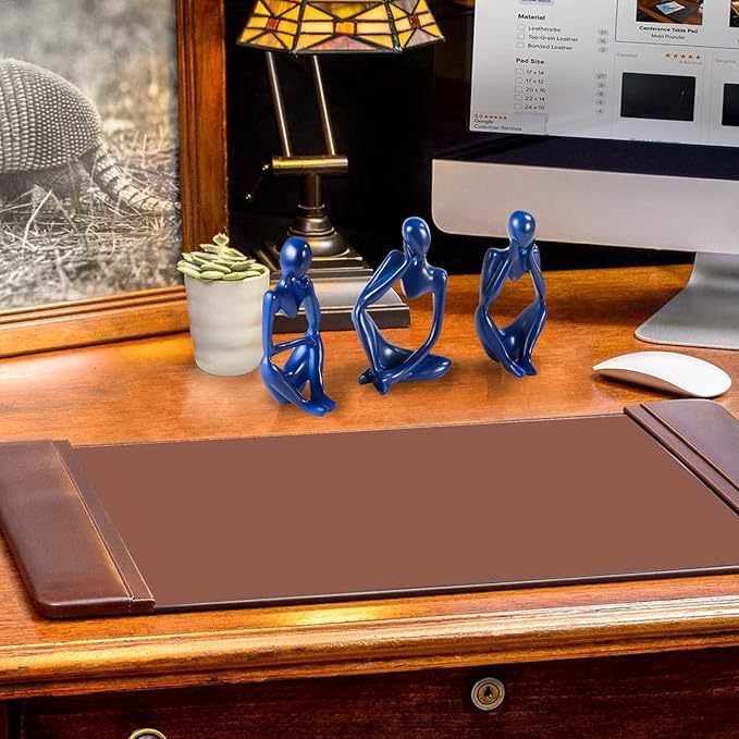 Thinker Statue Gold Decor Abstract Art Sculpture, Golden Resin Collectible Figurines for Home Living Room Office Shelf Decoration,Great Gifts Ideas (Blue)