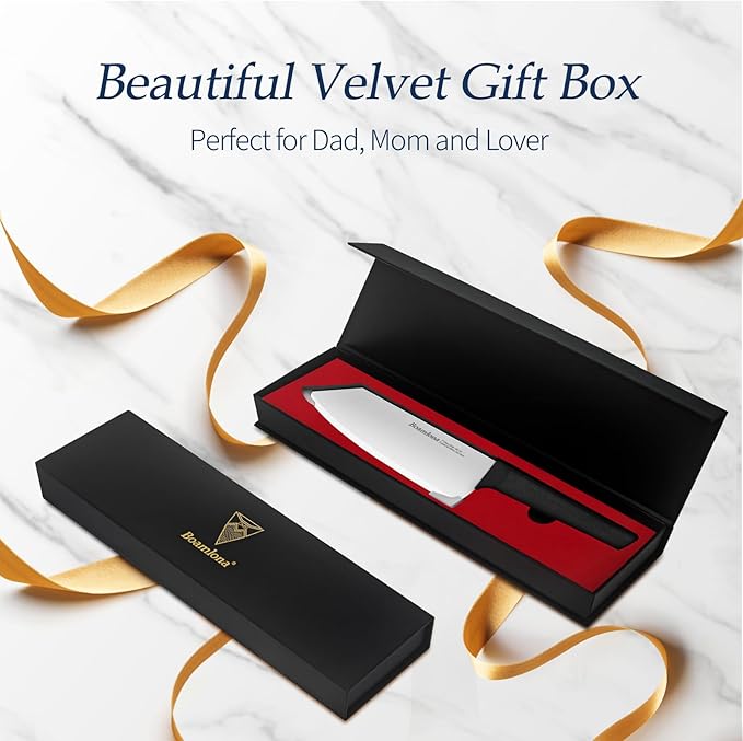 7.6 in. Professional Kitchen Knife, Sharp 9Cr18MoV High Carbon Steel Clever Knives, Lightweight and Anti-Slip, Suitable for Cutting Vegetables, Meat and Fruits in Daily Use, Gift Box Included