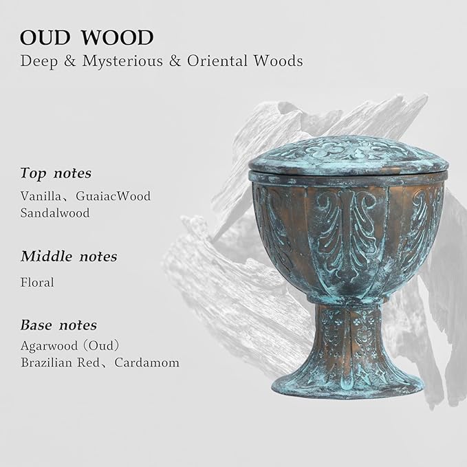 Oud Wood Scented Candles Set for Home, Natural Soy Wax Candle Gift, Non-Toxic Candle Scents, Luxury Candles Aromatherapy for Stress Relief, Highly Scented, Gifts for Women and Men