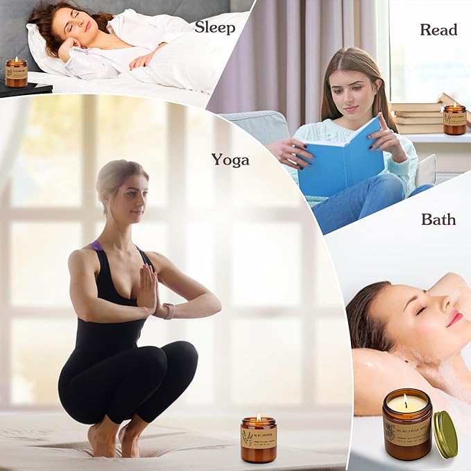 Candles for Home Scented Candles Set, 4 Pack Candles Gifts Set for Women/Men, Soy Candle, Lavender Candle, 220H Long Lasting Soy Wax Candle Set for Mother's Day, Birthday, Anniversary, Men