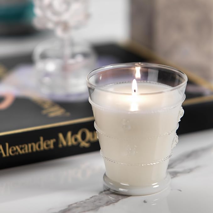 Zodax Grand Casablanca Glass Jar Scented Candle Trio for Home Decor - Ideal for Kitchen and Bathroom - Makes a Great Gift for Women and Men - White Hibiscus - 8.3 Oz.