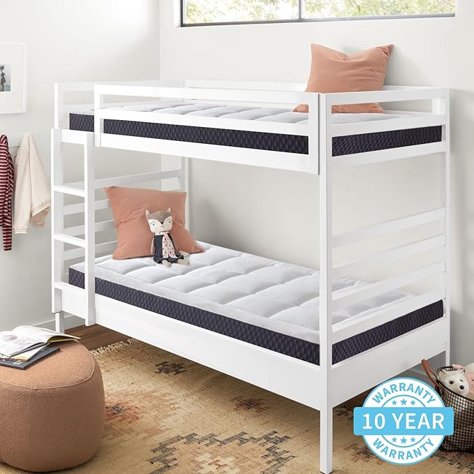 ONENICE 6 Inch Twin Mattress for Kids Adults Single Bed, Breathable Gel-Memory Foam Plus Pillowtop Mattress in a Box for Pressure Relief, CertiPUR-US Certified, Fiberglass-Free