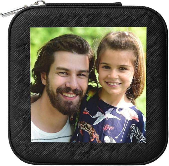 Personalized Jewelry Box Gifts for Women - Custom Jewelry Organizer with Image Text Logo - Customized Travel Leather Jewelry Case for Mom Wife Wedding Girls