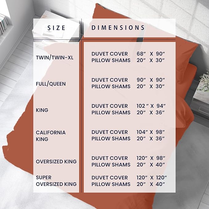 Kotton Culture 1 Pc California King Size Duvet Cover Only -100% Egyptian Cotton Sateen 600 Thread Count Ultra Soft Premium Durable Comforter Cover Zipper Closure & Corner Ties (Burnt Orange,104"x98")