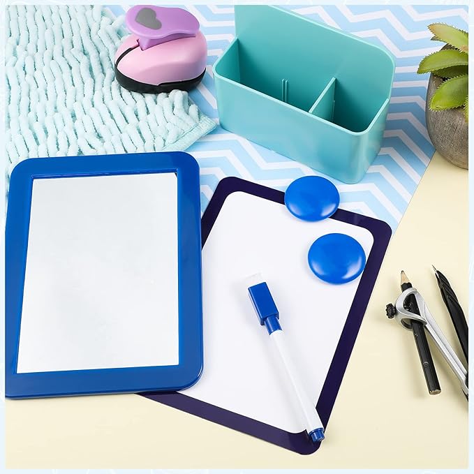 Yulejo Locker Accessories Kit Back to School Essentials Include Magnetic Wallpaper Mirror Locker Carpet Whiteboard Dry Erase Marker and Locker Organizer Supplies Girls School Office (Blue Series)