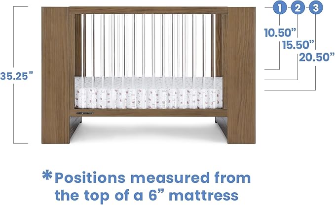 Delta Children Aerin 4-in-1 Convertible Crib - Greenguard Gold Certified, Aged Oak