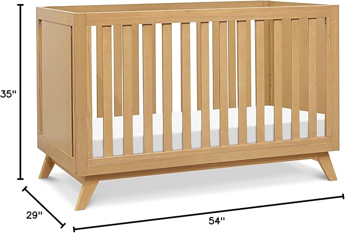 DaVinci Otto 3-in-1 Convertible Baby Crib - GREENGUARD Gold Certified Wooden Convertible Crib to Toddler Bed & Daybed - Baby Bed with 4 Adjustable Mattress Heights & Easy to Assemble - Honey