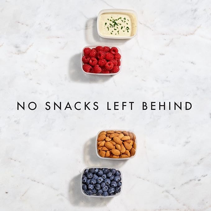 Fit & Fresh Small Plastic Containers With Lids 4 oz, Snack Containers for Adults and Kids, Reusable Leakproof Dressing and Condiment Containers, Multicolor, 5PK, Light