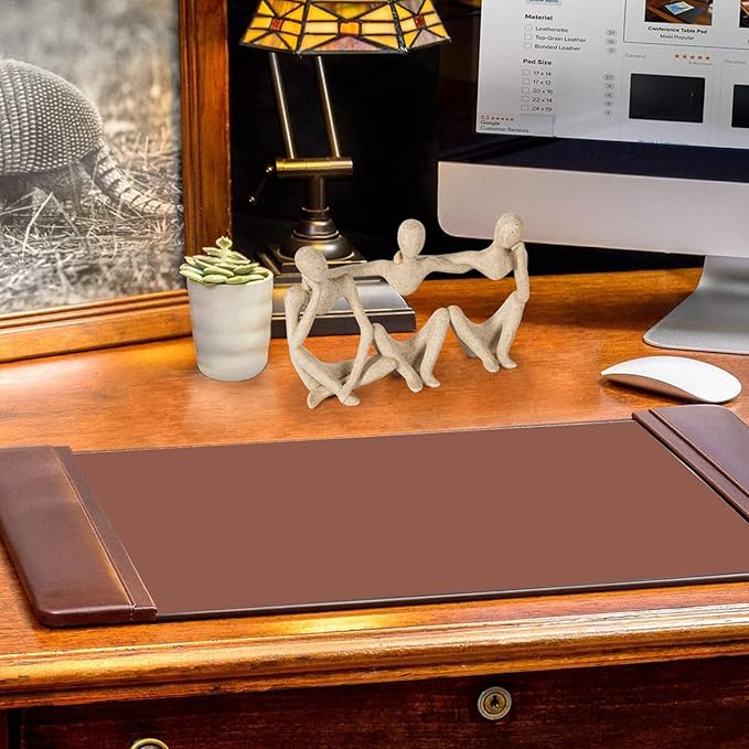 Thinker Statue Gold Decor Abstract Art Sculpture, Golden Resin Collectible Figurines for Home Living Room Office Shelf Decoration,Great Gifts Ideas (Conjoined Body-Sandstone)