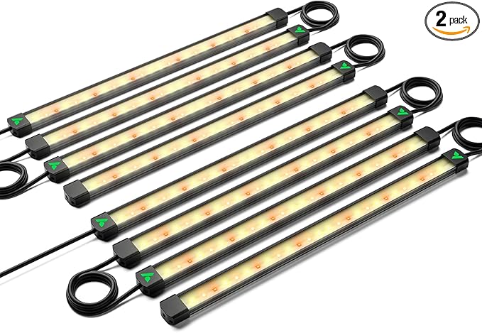 VIVOSUN Lumaray LED Grow Light Bars 16”(8-Bar), Full Spectrum Side Lighting with 60% Red Light up to 25% Yields for Grow Tents, Greenhouses, Magnet Reliability Upgraded, SGS Compatible