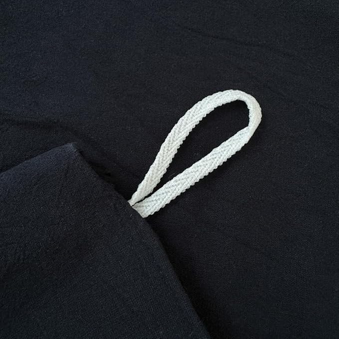 FACE TWO FACE Bedding Duvet Cover Set100% Washed Cotton Duvet Cover Linen Like Textured Breathable Durable Soft Comfy (Queen, Tibetan Blue)