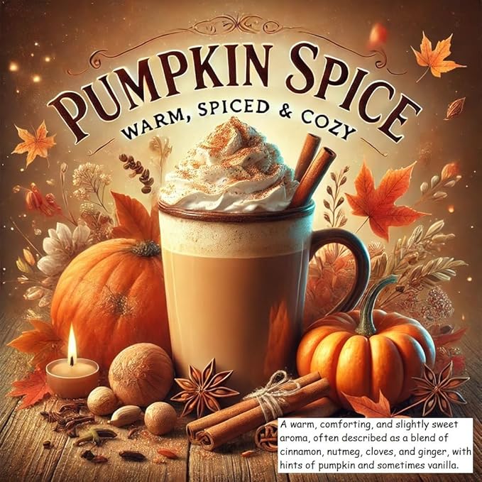 Pumpkin Spice Aromatherapy Candle 12 oz | 100% All-Natural Soy Wax & Essential Oil Infused | 60+ Hour Burn Time | Pet Safe + Smoke Odor Eliminating | Handmade in U.S.A. | Non-Toxic Candles