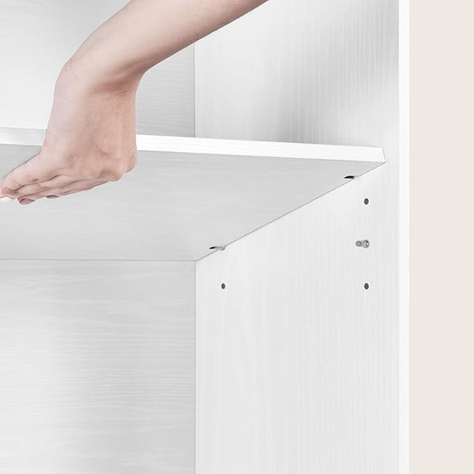 Yaheetech 7-Tier Open Bookcase and Bookshelf, Modern Simple Floor Standing Display Storage Shelves with Top Open Compartment for Home Office, Living Room, Bed Room - White