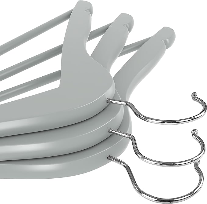 Utopia Home Premium Wooden Hangers 20 Pack - Durable & Slim Coat Hanger - Suit Hanger with 360-Degree Rotatable Hook - Wood Hangers with Shoulder Grooves (Grey Color)