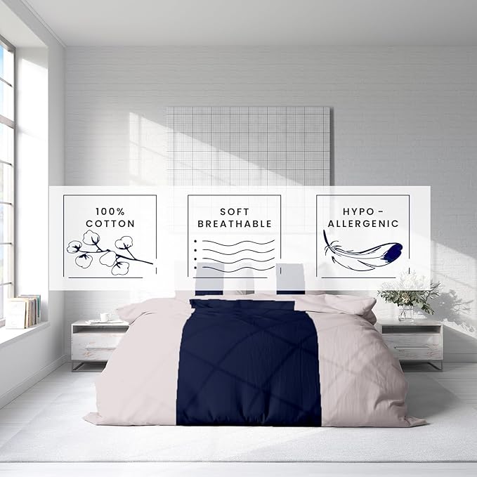 Kotton Culture 3 Pc Queen Size Duvet Cover Set- 100% Egyptian Cotton Sateen 600 Thread Count Ultra Soft Premium Durable Comforter Cover Zipper Closure & Corner Ties (Dashing Blue,Queen/Full 90" X 90")