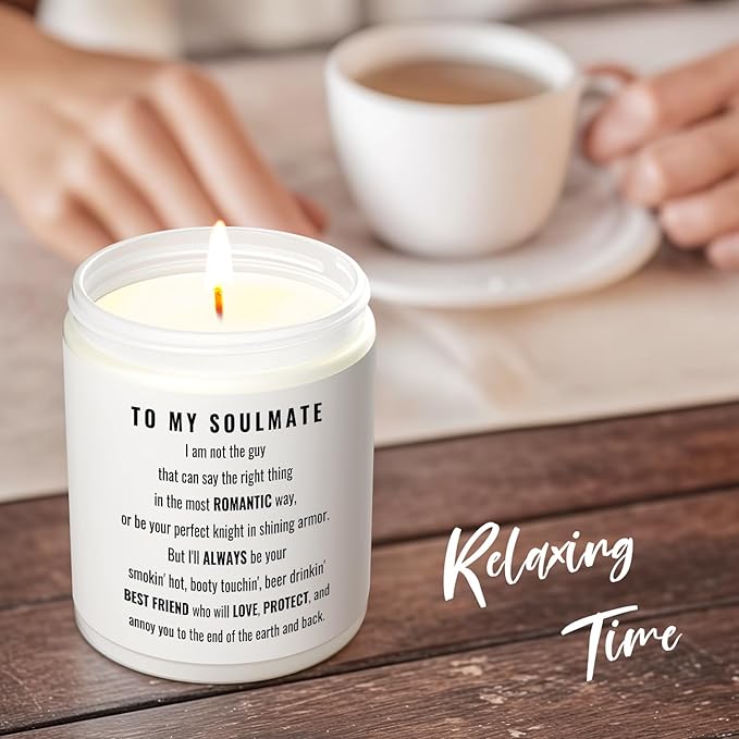 Gifts for Wife, Anniversary, Birthday Day Gifts for Wife from Husband, Mother's Day, Romantic Valentine's Gift for Girlfriend, Christmas, Just BecauseGifts, to My Soulmate Scented Candle,