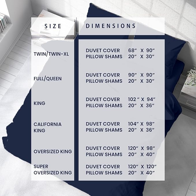 Kotton Culture 3 Pc California King Size Duvet Cover Set -100% Egyptian Cotton Sateen 600 Thread Count Ultra Soft Premium Durable Comforter Cover Zipper Closure & Corner Ties (Navy Blue,104"x98")