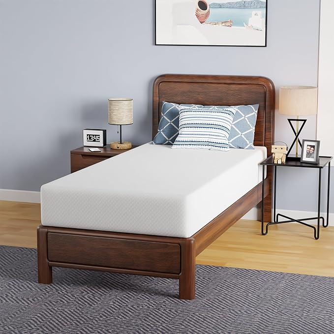 6/8/10/12 inch Gel Memory Foam Mattress for Cool Sleep & Pressure Relief, Medium Firm Mattresses CertiPUR-US Certified/Bed-in-a-Box/Pressure Relieving (10 in, Twin)