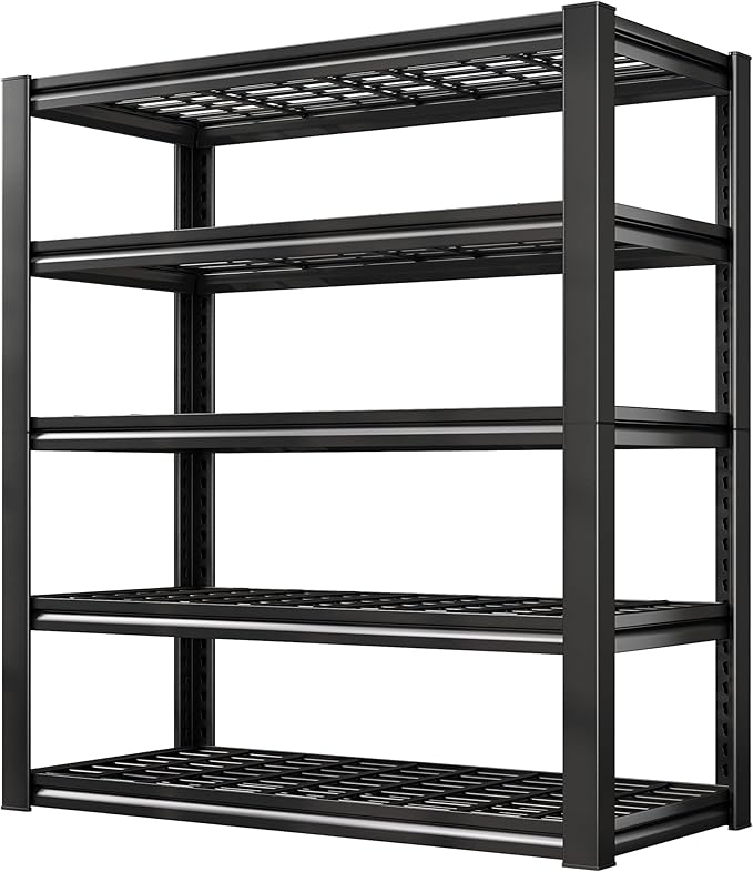 REIBII Garage Shelving 3000LBS, Heavy Duty Storage Shelves, Adjustable Industrial Metal Shelving Unit for Garage, Basement, Pantry, Warehouse,Commercial, 36" W x 16" D x 72" H