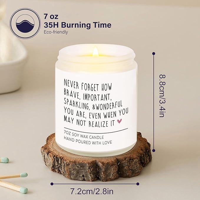 Afterprints Scented Candles - Inspirational Gifts for Women, Birthday Gifts for Her, Encouragement/Get Well Soon/Cheer Up/Positive Gift for Friends, Coworker, Sister, Natural Soy Candle 7Oz