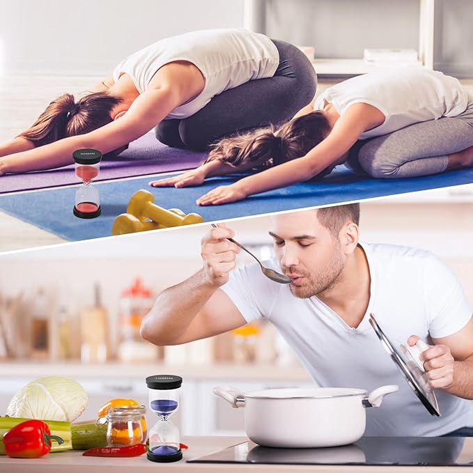 Sand Timer for Kids 6 Pack Colorful Hourglass 1min 2mins 5mins 10mins 15mins 30mins Sand Clock Timer for Classroom, Games and Kids Room