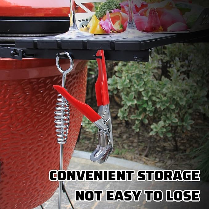 Vankey Grill Grate Lifter - Gripper Tool for Big Green Egg & Kamado Joe Primo Grills