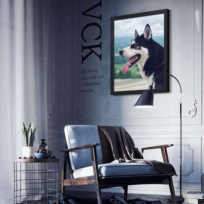 VCK 18x24 Poster Frame Set of 4 - Black, Gallery-Quality Wood Picture Frames, 1.1-Inch Wide Border, Polished Plexiglass, Vertical or Horizontal Wall Display for Photo/Art/Prints, Black