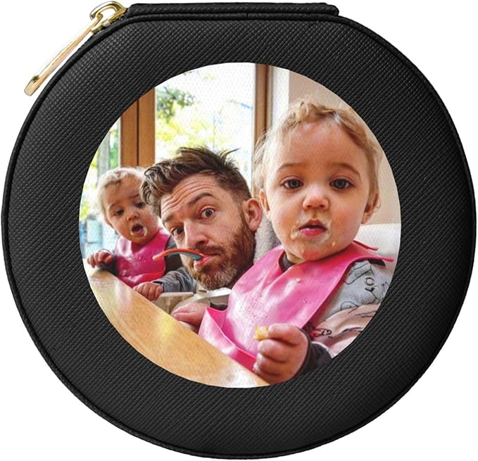 Personalized Jewelry Box Gifts for Women - Custom Jewelry Organizer with Image Text Logo - Customized Travel Leather Jewelry Case for Mom Wife Wedding Girls