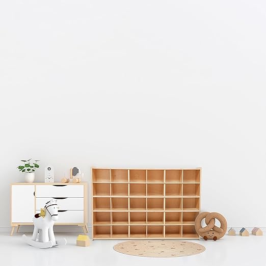 Contender C16039 30 Cube Cubby Storage Organizer Without Trays, Cubby Shelf for Kids Toys, Daycare, Classroom, 47-inch Width