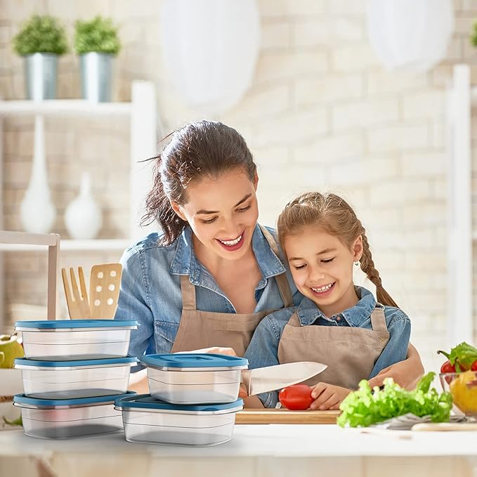 5PCS Small Food Storage Containers,Freezer Microwave safe,Food Container Sets,BPA Free Plastic Meal Prep Containers & Kitchen Set,Lunch Containers,use for School,Work and Travel,0.53 Quarts Per Box