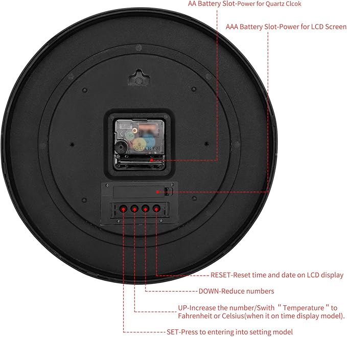 Foxtop Digital and Analog Learning Clock for Kids - Telling Time Teaching Clock 12 Inch Silent Non-Ticking Battery Operated Kids Wall Clock for Kids Room Playroom Nursery Classroom School (White)