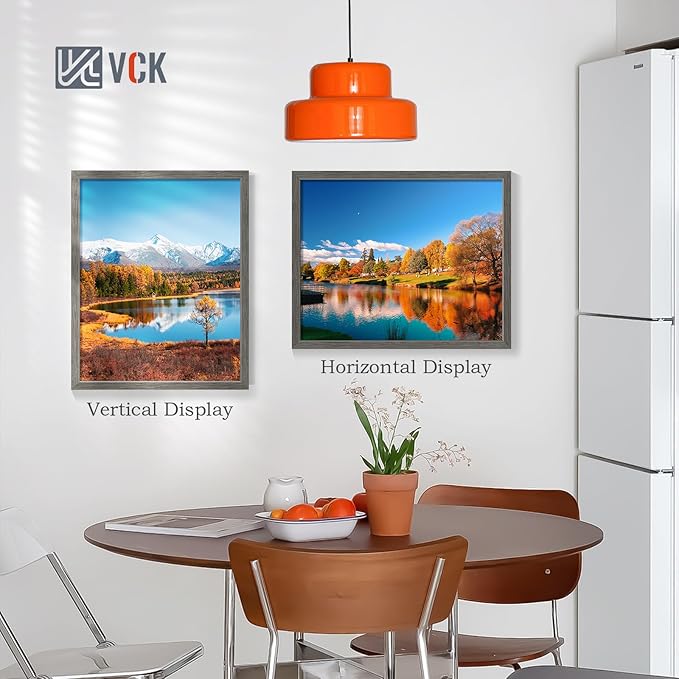 VCK 24x30 Poster Frame Set of 4 - Grey, Gallery-Quality Wood Picture Frames, 1.1-Inch Wide Border, Polished Plexiglass, Vertical or Horizontal Wall Display for Photo/Art/Prints, Grey