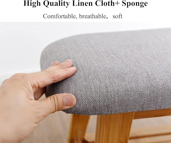 Bamboo Shoe Bench, Entryway Bench, 2 Tier Shoe Rack Bench (Nature,35.4'')