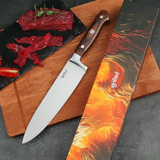Professional 8 Inch Chef Knife, 1.4116 German High Carbon Steel Kitchen Chef Knife, Chefs Knife With Pakkawood Handle, Dual Blade Sharp Kitchen Knife With Gift Box