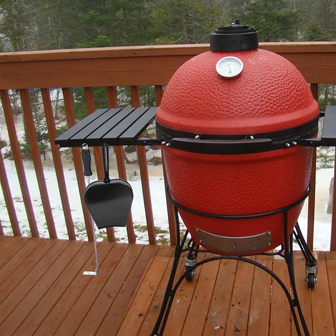 Ash Tool and Ash Pan fit Big Size Green Egg,Stainless Steel Grill Cleaning Tools Set for Big Green Color Egg Primo and Other Charcoal Kamado Stove