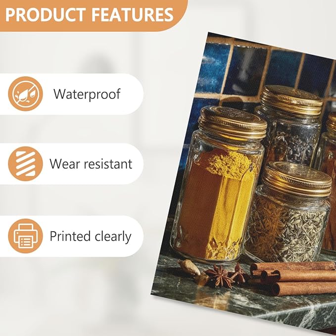 RPSIRVFO Oil Painting Wall Art Cinnamon Unframed Cinnamon sticks and jars Living Room and Dining Room Decor Unframed and Durable Rustic Charm