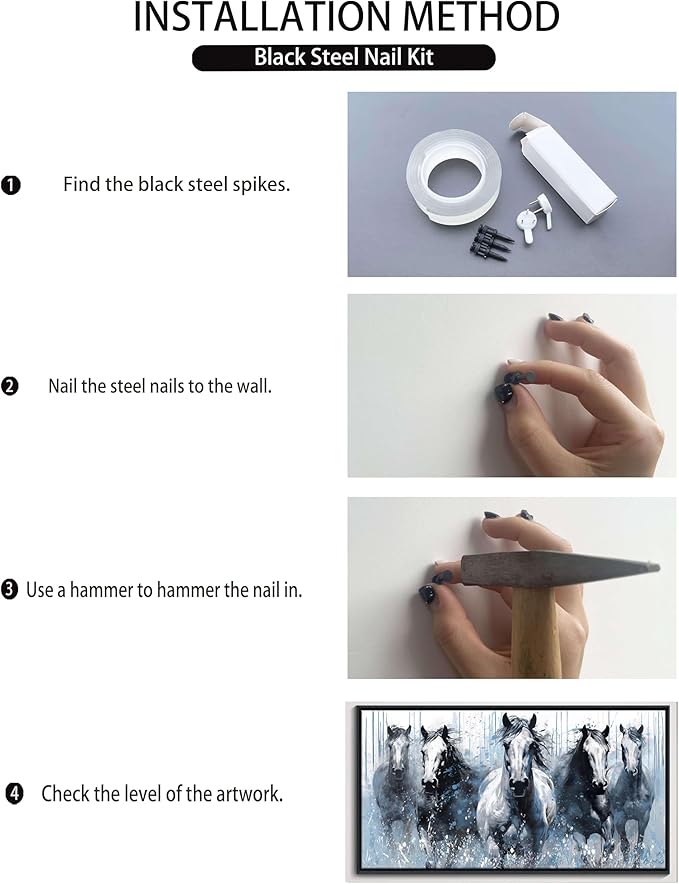 DUNHUANG ART Running Horses Canvas Wall Art - Equine Themed Galloping Animals in the Sand - Rustic Horse Decor for Living Room, Bedroom, Office 24"x48"