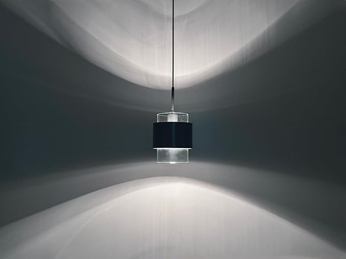 1 Light Hanging Indoor Kitchen Island Pendant Light Fixture,7.1" Drum Glass Metal Shade Pendant Ceiling Light Dark Gray Finish for Modern Farmhouse Dinning Over Sink
