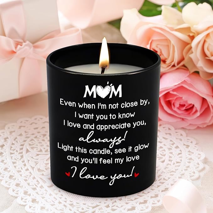 Gifts for Mom from Daughter Son - Long Lasting Vanilla Lavender Scented Candle 10 oz - Long Distance Christmas Birthday Gifts for Mom, Mother in Law, Mama, Grandma, Candle for Women