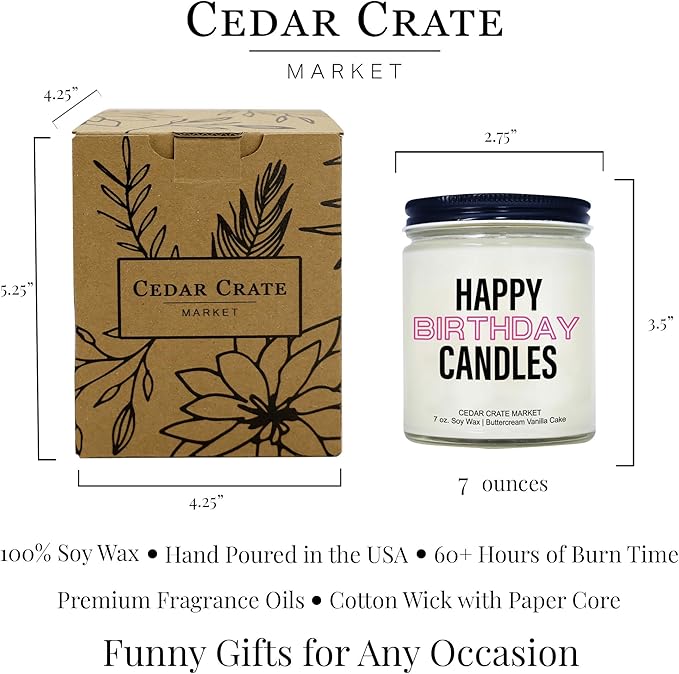 50th Birthday Gifts for Her - Best Ideas, Buttercream Vanilla Scented with Sprinkles on Top, 100% Soy Candle for Women, Mom, Friends, Wife, Sister, Grandma, Handmade Aromatherapy Candles Decoration