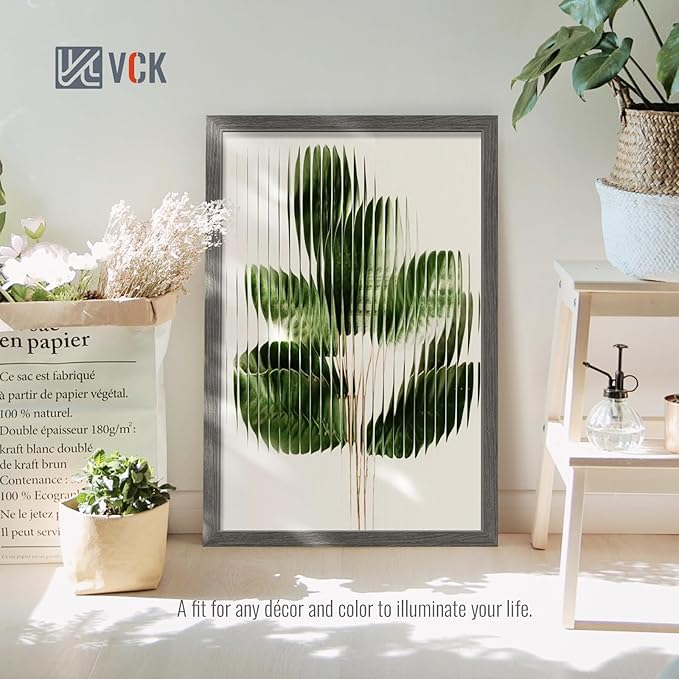 VCK 20x30 Poster Frame Set of 4 - Grey, Gallery-Quality Wood Picture Frames, 1.1-Inch Wide Border, Polished Plexiglass, Vertical or Horizontal Wall Display for Photo/Art/Prints, Grey