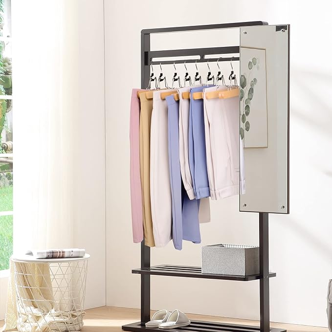 Nature Smile Wooden Pants Skirt Hangers, Smooth Finish Solid Wood Non Slip Jeans Slack Clamp Hangers Hair Extension Hangers (10 Pack Natural)…