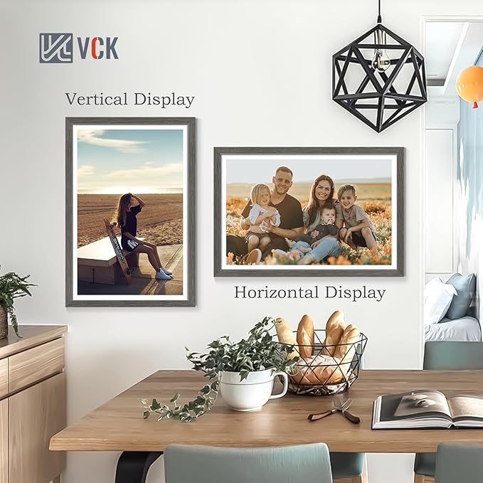VCK 20x30 Poster Frame Set of 4 - Grey, Gallery-Quality Wood Picture Frames, 1.1-Inch Wide Border, Polished Plexiglass, Vertical or Horizontal Wall Display for Photo/Art/Prints, Grey