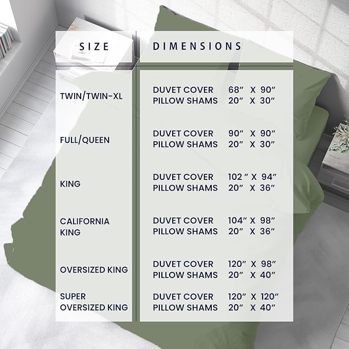 Kotton Culture 120"x120" 1 Pc Super King Plus/Super Oversize King Duvet Cover Only 100% Egyptian Cotton - 600 TC, Zipper Closure & Corner Ties - Fits Only Extra Large Inserts - Sage Green