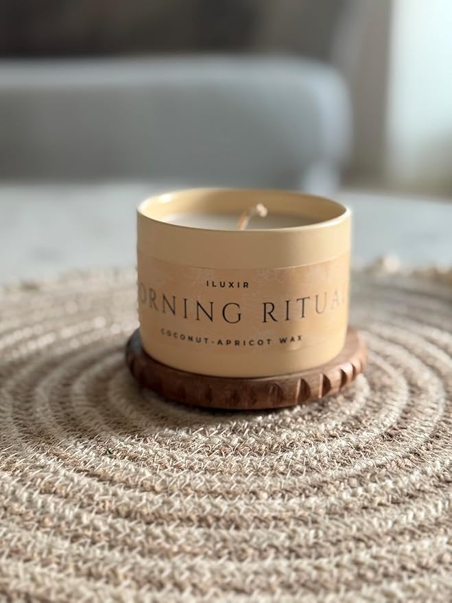 Morning Ritual Scented Candle – Earthy Moss, Palo Santo & Sandalwood – Perfect for Slow Mornings, Meditation, Yoga & Relaxation – Vegan, Phthalate-Free, Handcrafted in The USA (5 oz.)