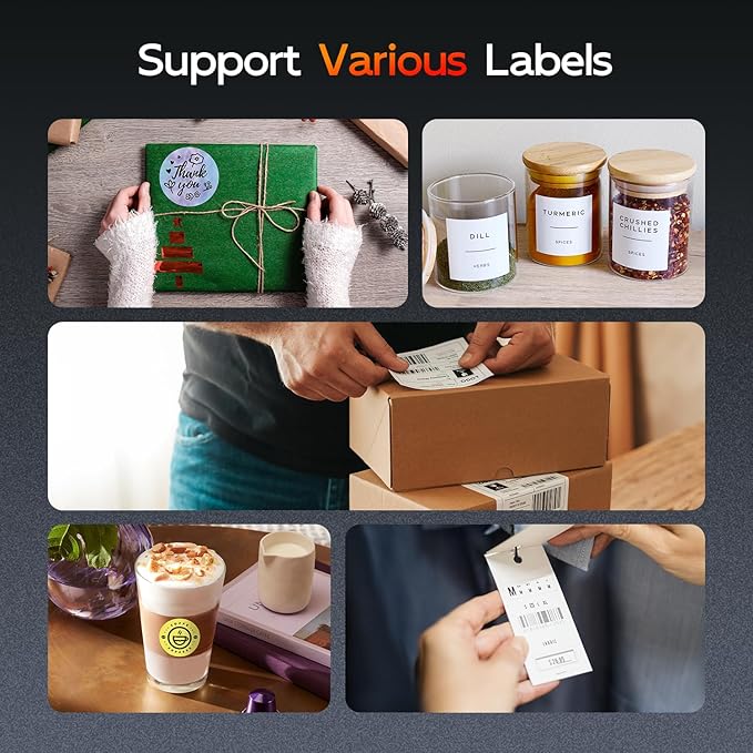 Thermal Shipping Label Printer 4X6 Upgraded, 2025 New Version Bluetooth Label Printer for Small Business and Package, Support iOS, Android, Windows, Mac, Compatible with Amazon, Shopify, USPS