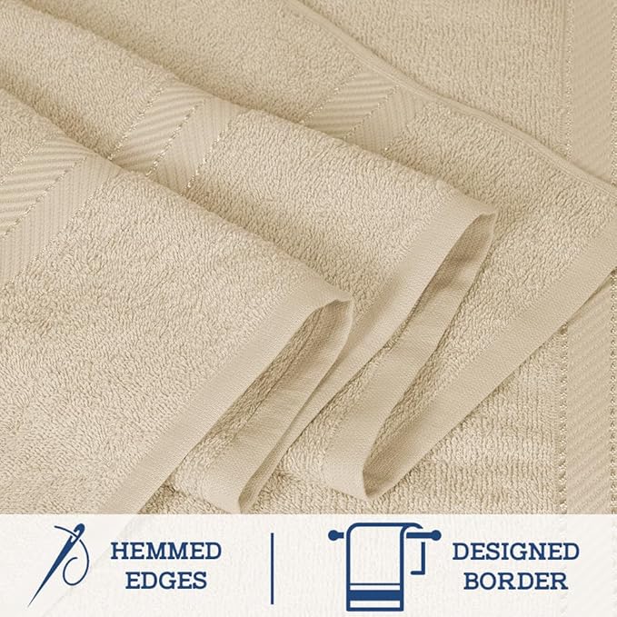 Casa Lino Bath Sheets Set Extra Large - 100% Cotton Extra Large Bath Towels - Highly Absorbent & Quick Dry Oversized Towels for Adults - 60" x 30" - Pack of 2 - (Linen Brown)