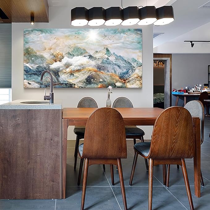 Lapremoly Large Canvas Wall Art For Living Room Wall Decor For Bedroom Office Wall Decoration Mountain Landscape Wall Painting Abstract Pictures Artwork Stretched and Framed Home Wall Art 30"X60"